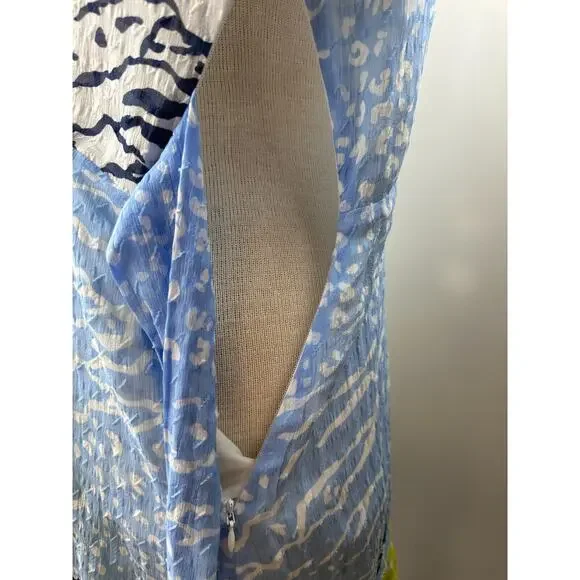 Tanya Taylor Bianka Silk Blend Wrap Dress Party Mini Leopard Short Sleeve Size 6 - Picture 11 of 16